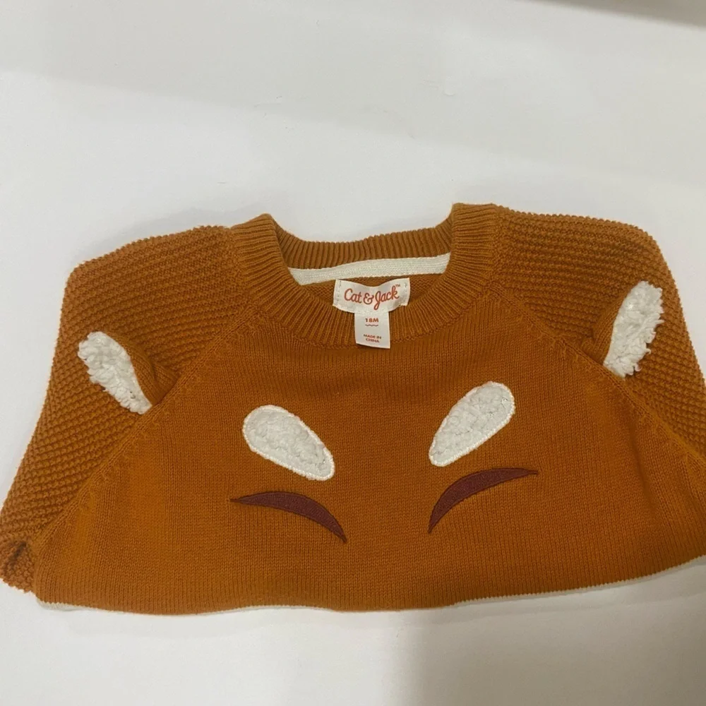 LIKE NEW ✨CAT AND JACK 🤎fox 🦊 knitted sweater